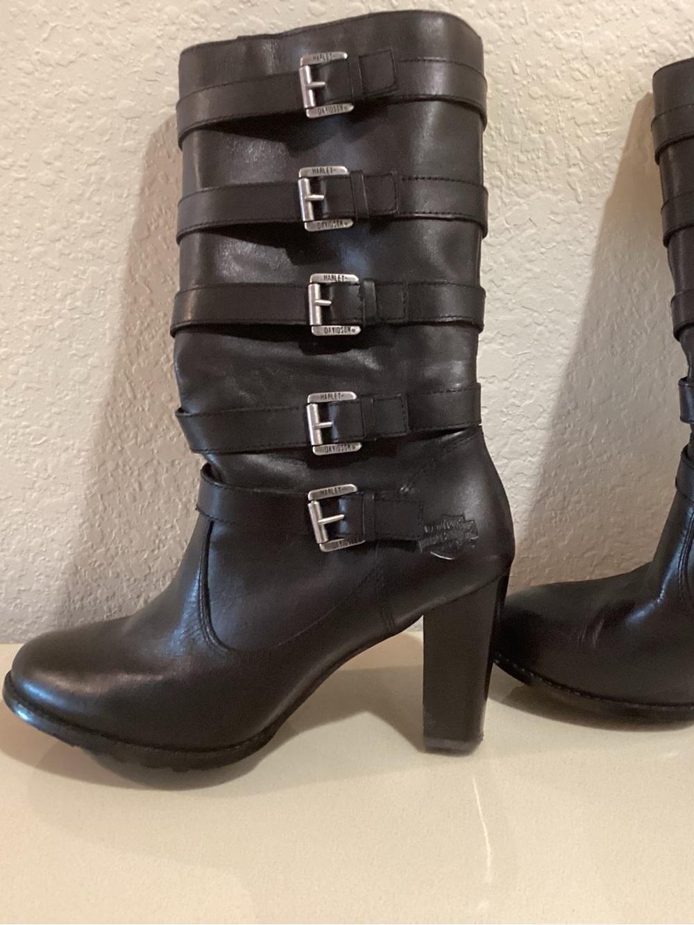 Harley-Davidson Black side zipper Boots, size 11